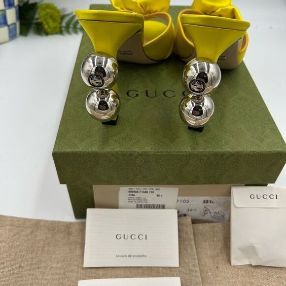 Women’s Gucci satin sandals size 36.5 made in Italy - Picture 5 of 8